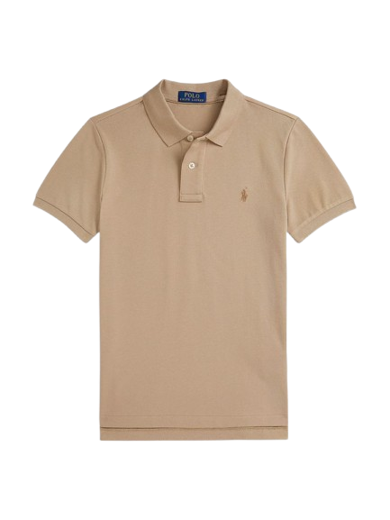 Pique Polo Shirt in beige