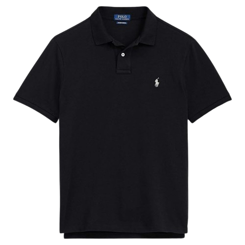 Pique Polo Shirt in black